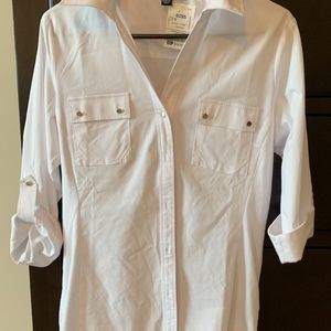 Women's Medium White Work Blouse